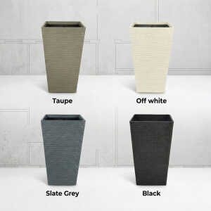 SQUARE PLASTIC PLANT POT W30XD30XH54CM ASSORTED COLORS | NS438167 - Image 
