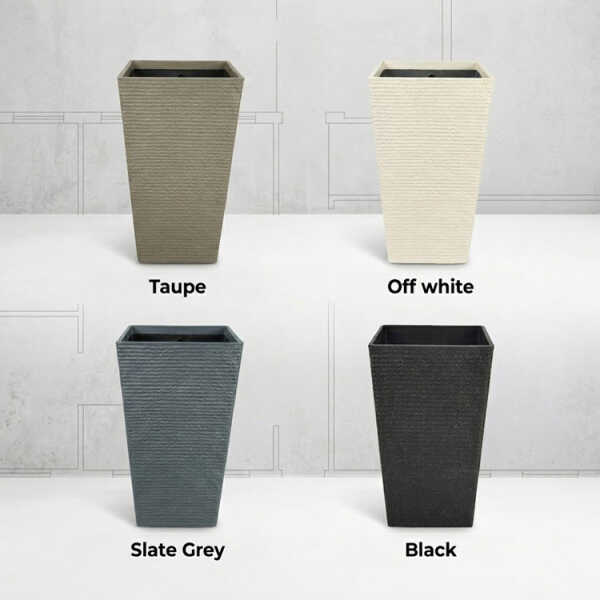 SQUARE PLASTIC PLANT POT W30XD30XH54CM ASSORTED COLORS | NS438167 - Image 
