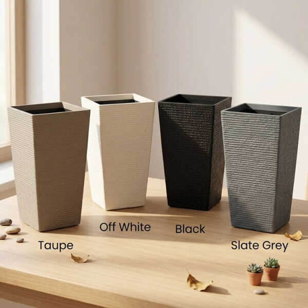 SQUARE PLASTIC PLANT POT W40XD40XH69CM ASSORTED COLORS | NS438168 - Image 