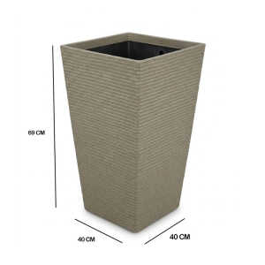 SQUARE PLASTIC PLANT POT W40XD40XH69CM ASSORTED COLORS | NS438168 - Image 