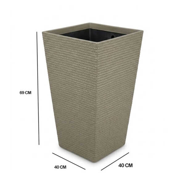 SQUARE PLASTIC PLANT POT W40XD40XH69CM ASSORTED COLORS | NS438168 - Image 