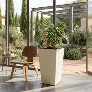 SQUARE PLASTIC PLANT POT W40XD40XH69CM ASSORTED COLORS | NS438168 - Image 
