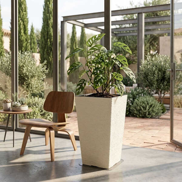 SQUARE PLASTIC PLANT POT W40XD40XH69CM ASSORTED COLORS | NS438168 - Image 