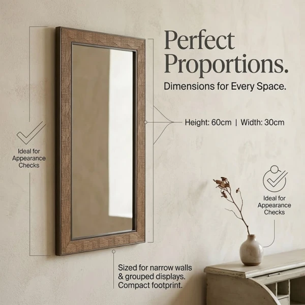 RECTANGULAR WALL MIRROR W30XD60CM ASSORTED FRAME COLORS | NVL5813118 - Image 