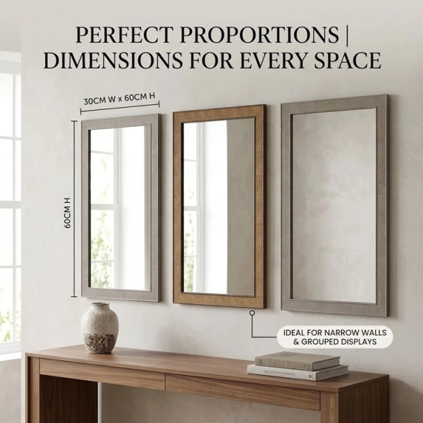 RECTANGULAR WALL MIRROR W30XD60CM ASSORTED FRAME COLORS | NVL5813118 - Image 