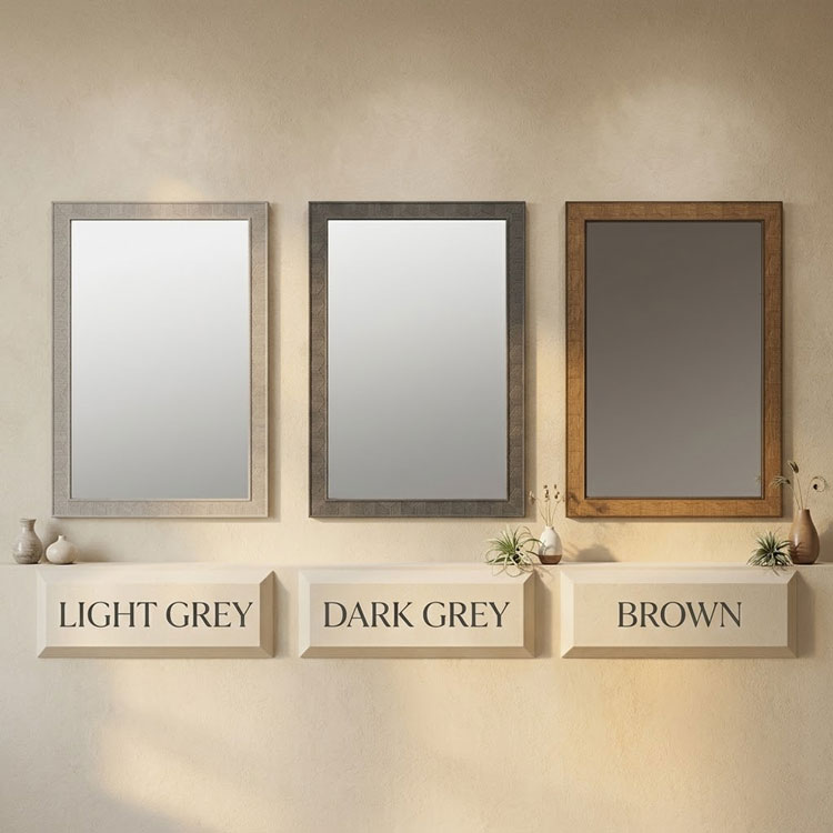 Assorted frame colors: light grey, dark grey, brown.