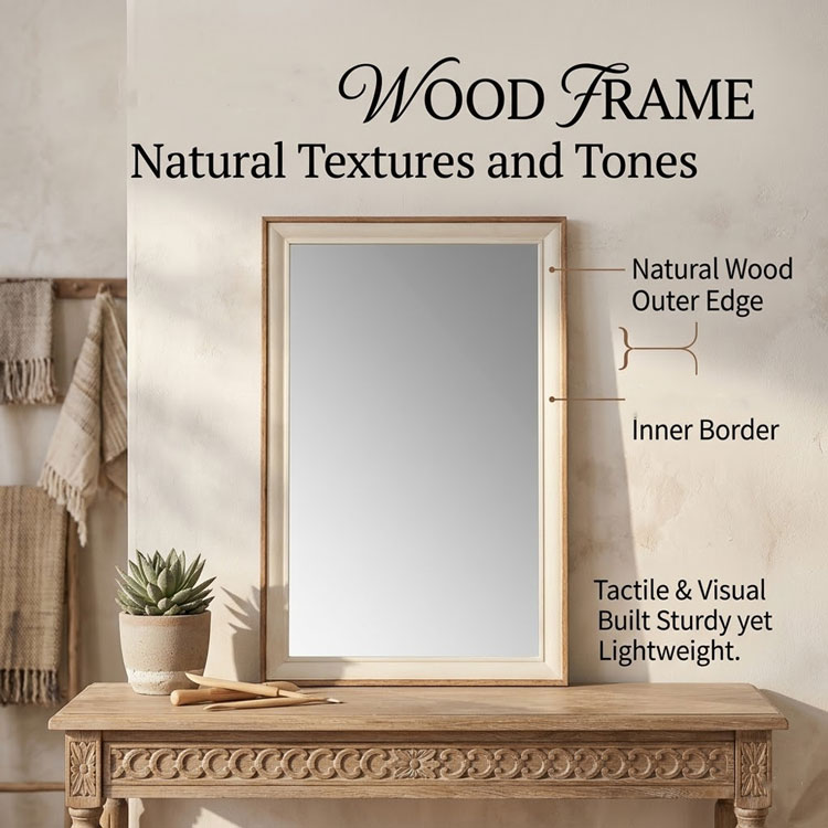Rectangular wall mirror artisan craftsmanship infographic