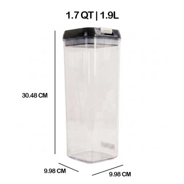 5PCS PLASTIC FOOD STORAGE CONTAINER SET (1X1.9L | 1X1.2L | 2X0.8L | 1X0.5L) | NVO-0324 - Image 