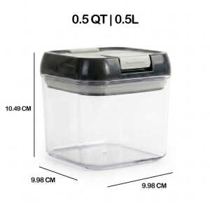 5PCS PLASTIC FOOD STORAGE CONTAINER SET (1X1.9L | 1X1.2L | 2X0.8L | 1X0.5L) | NVO-0324 - Image 