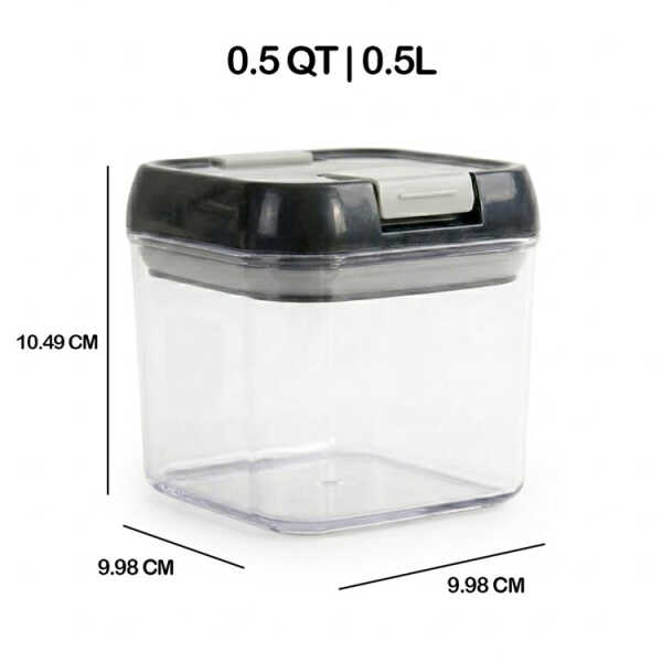 5PCS PLASTIC FOOD STORAGE CONTAINER SET (1X1.9L | 1X1.2L | 2X0.8L | 1X0.5L) | NVO-0324 - Image 
