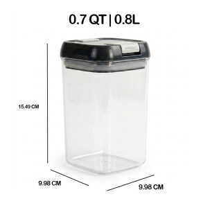 5PCS PLASTIC FOOD STORAGE CONTAINER SET (1X1.9L | 1X1.2L | 2X0.8L | 1X0.5L) | NVO-0324 - Image 