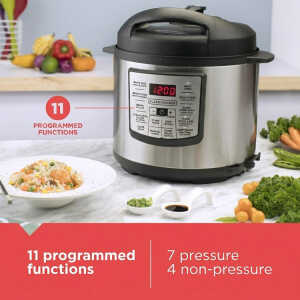 BLACK & DECKER 6QT/5.7L ELECTRIC PRESSURE COOKER SILVER 1000W-120V | PR100SD - Image 