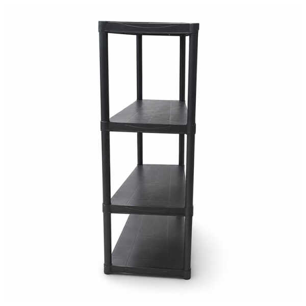 4 TIER BLACK SHELVING UNIT STORAGE ORGANIZER | PTR-08 - Image 