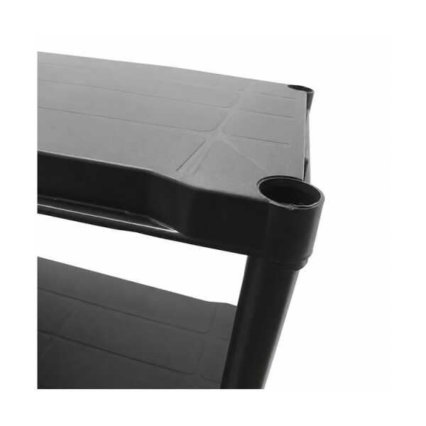 4 TIER BLACK SHELVING UNIT STORAGE ORGANIZER | PTR-08 - Image 