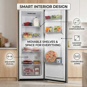 SANKEY 12 CUFT/305L CONVERTIBLE UPRIGHT FREEZER GREY 115V | RFC-1301 - Image 