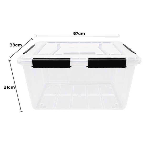 HOMESTAR PLASTIC 50L STORAGE BOX WITH LID | TG51513 - Image 