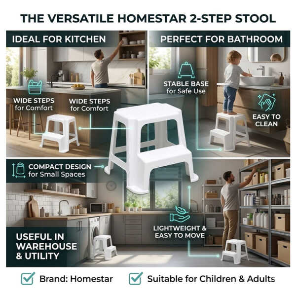 HOMESTAR 2 STEP STOOL LARGE | TG54957 - Image 