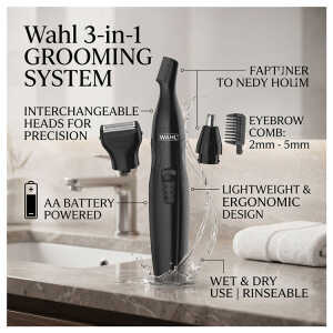 WAHL MINI 3 IN 1 NOSE, EAR & BROW TRIMMER | WAH-5608-1308 - Image 
