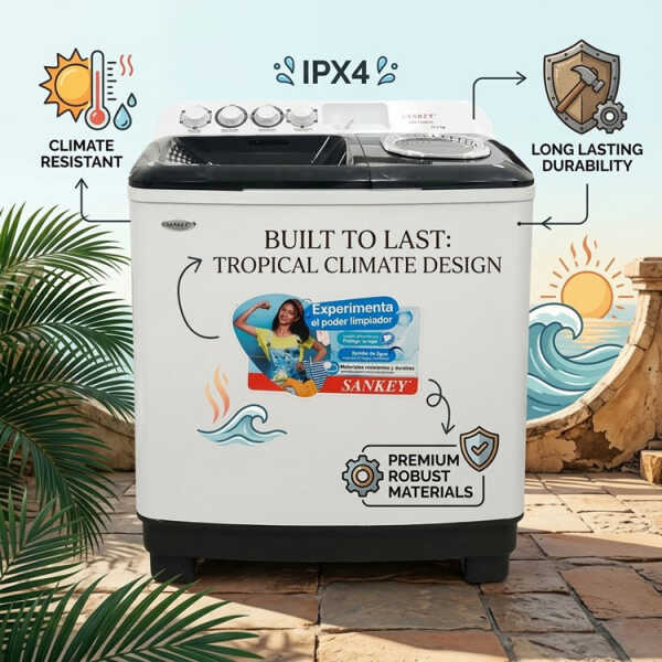 SANKEY 13KG TWIN TUB WASHING MACHINE WHITE 110V | WM-1320PH - Image 