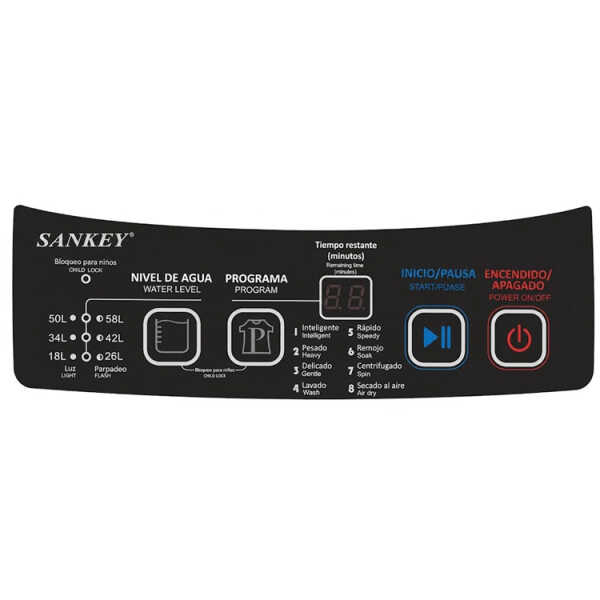 SANKEY 10.8 KG TOP LOAD WASHER W/ IMPELLER BLACK 110V | WM-A1090PS - Image 