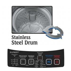 SANKEY 10.8 KG TOP LOAD WASHER W/ IMPELLER BLACK 110V | WM-A1090PS - Image 