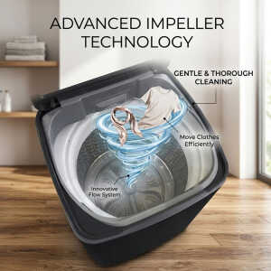 SANKEY 10.8 KG TOP LOAD WASHER W/ IMPELLER BLACK 110V | WM-A1090PS - Image 