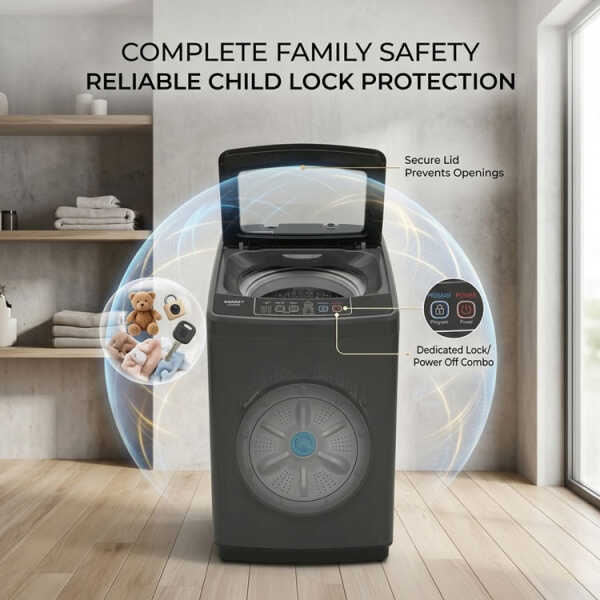 SANKEY 10.8 KG TOP LOAD WASHER W/ IMPELLER BLACK 110V | WM-A1090PS - Image 