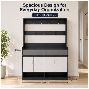 SHOE RACK WITH COAT HANGER & STORAGE CABINET | XG008520 - Image 
