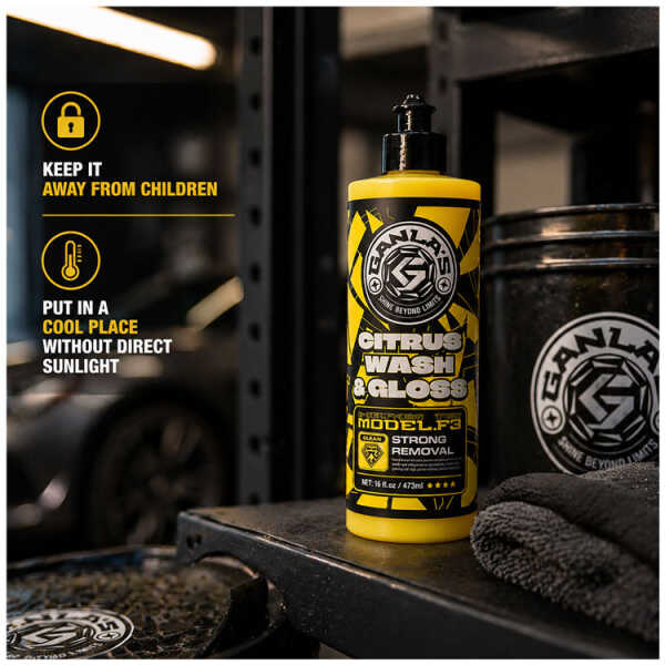 GANLA'S CITRUS WASH & GLOSS 473 ML CAR SHAMPOO | F3 - Image 