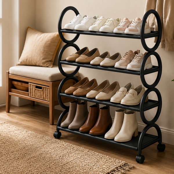 SIMPLE MULTIFUNCTIONAL 4-TIERS SHOE RACK 57X19X72CM | FSK10444 - Image 