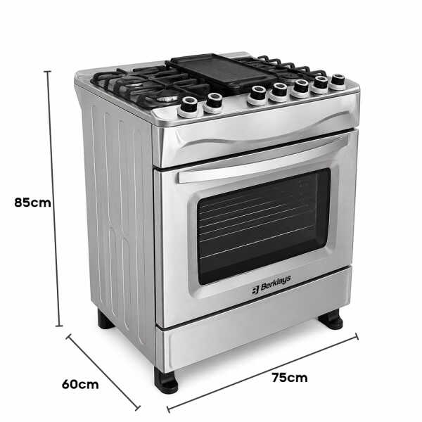 BERKLAYS 30" STAINLESS STEEL 6 BURNERS GAS RANGE | BC8530G4SR.16 - Image 