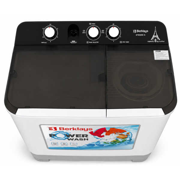 BERKLAYS 8KG SEMI-AUTOMATIC WASHING MACHINE 110-115V WHITE | BTWIN086.16 - Image 