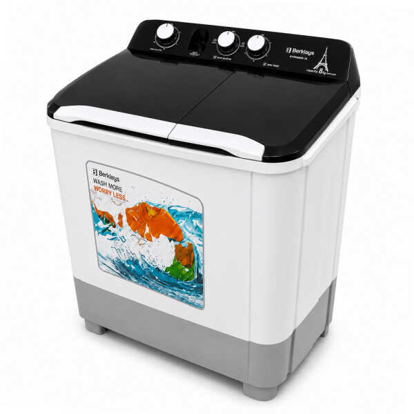BERKLAYS 8KG SEMI-AUTOMATIC WASHING MACHINE 110-115V WHITE | BTWIN086.16 - Image 