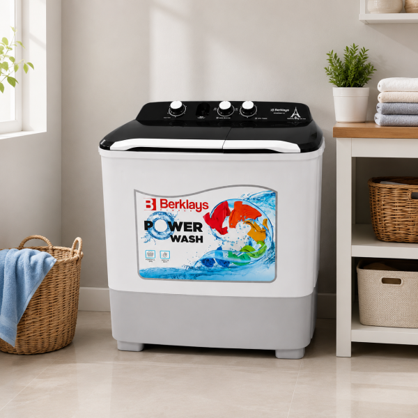 BERKLAYS 8KG SEMI-AUTOMATIC WASHING MACHINE 110-115V WHITE | BTWIN086.16 - Image 