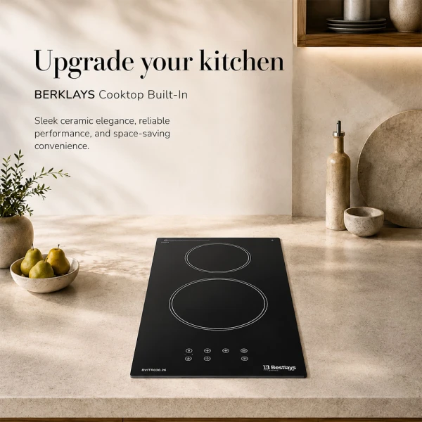 BERKLAYS 2 BURNERS BUILT-IN CERAMIC HOB 230V COOKTOP | BVITRO30.26 - Image 