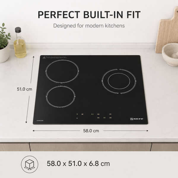 BERKLAYS 60CM BUILT IN COOKTOP CERAMIC HOB 3 COOKZONES 230V | BVITRO60703Z.26 - Image 