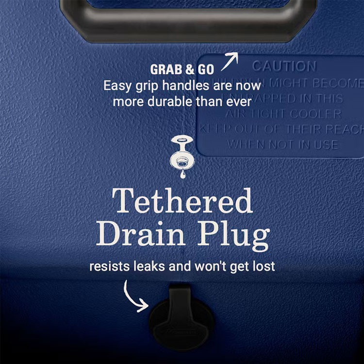 Close up of a leak resistant drain plug