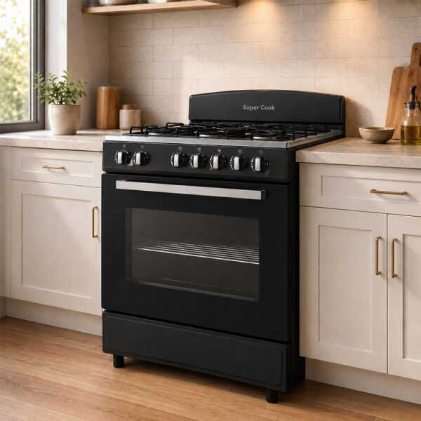 SUPER COOK CAYENNE 6-BURNERS GAS RANGE BLACK | CNT-10880-BLACK - Image 
