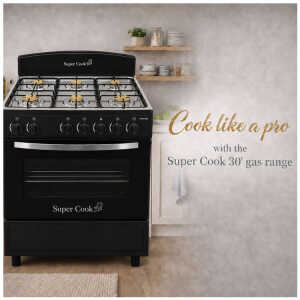 SUPER COOK CAYENNE 6-BURNERS GAS RANGE BLACK | CNT-10880-BLACK - Image 