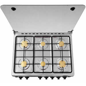 SUPER COOK PARIS 30" 6 BURNER GASRANGE W/ELECTRIC IGNITION BLACK | CNT-PARIS/BLACK - Image 