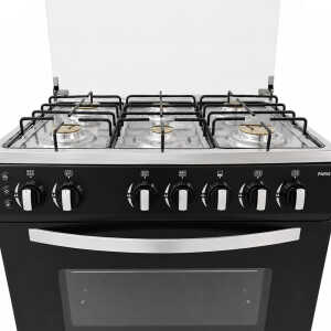 SUPER COOK PARIS 30" 6 BURNER GASRANGE W/ELECTRIC IGNITION BLACK | CNT-PARIS/BLACK - Image 