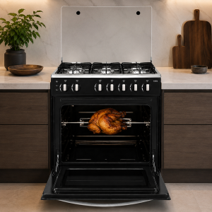 SUPER COOK PARIS 30" 6 BURNER GASRANGE W/ELECTRIC IGNITION BLACK | CNT-PARIS/BLACK - Image 