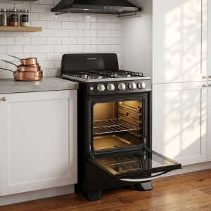 FRIGIDAIRE 20" 4 BURNER GAS RANGE W/ ELECTRIC IGNITION BLACK | FKGN20C3MYB - Image 