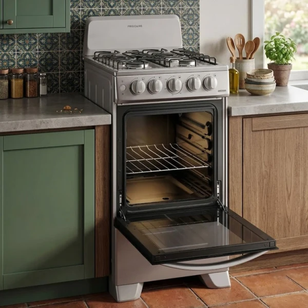 FRIGIDAIRE 20" 4 BURNER GAS RANGE W/ ELECTRIC IGNITION SILVER | FKGN20C3MYG - Image 