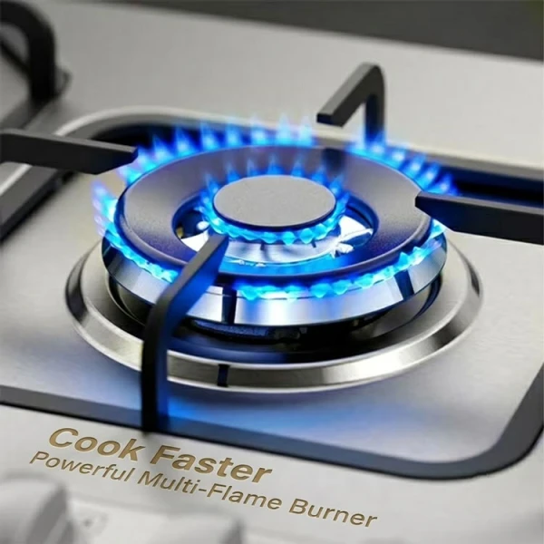 FRIGIDAIRE 30" 5 BURNER BUILT-IN GAS COOKTOP W/ ELECTRIC IGNITION + THERMOCOUPLE STAINLESS STEEL SILVER | FTGC3050XS - Image 
