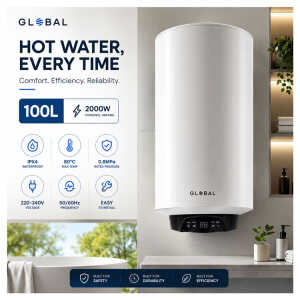 GLOBAL 100 LTR 220V DIGITAL ELECTRIC WATER HEATER | GB100LD - Image 
