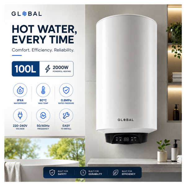 GLOBAL 100 LTR 220V DIGITAL ELECTRIC WATER HEATER | GB100LD - Image 