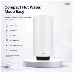 GLOBAL 30 LTR 220V DIGITAL ELECTRIC WATER HEATER | GB30LD - Image 