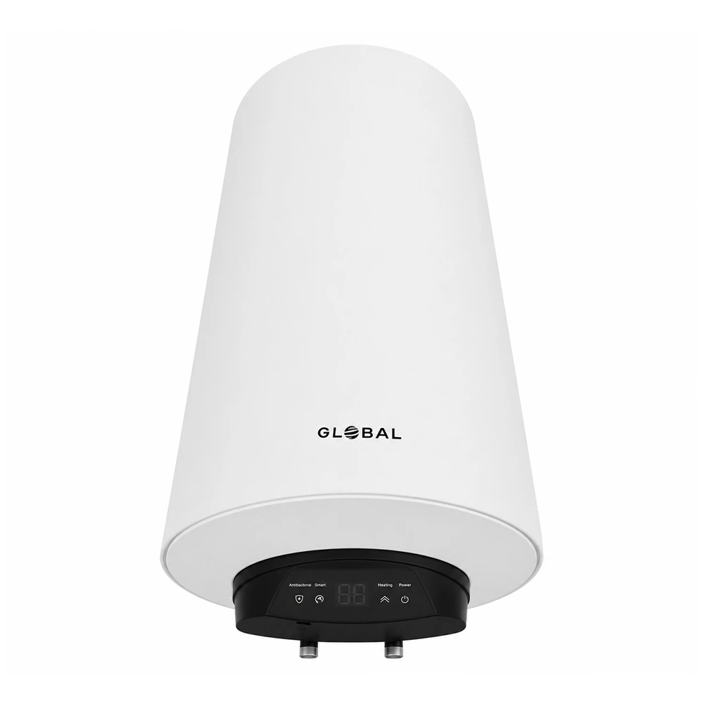 Global 80 ltr digital electric water heater 220V in white finish