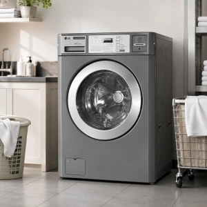 LG 3.7 CU.FT COMMERCIAL STANDARD CAPACITY FRONT LOAD WASHER COIN WITH IMPELLER GREY | GCWF1069CD3 - Image 